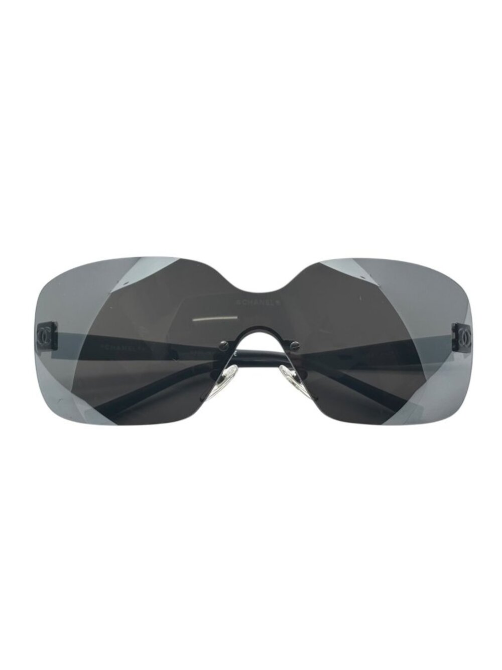 Chanel Rimless Sunglasses Eyewear 120 CC Logo Black